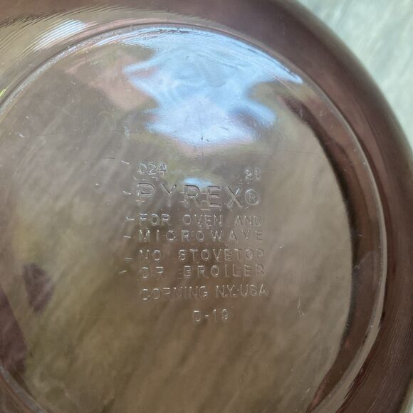 Pyrex 024-S 2qt Cranberry Ribbed Casserole Dish W/ Lid Vintage - Picture 5 of 8